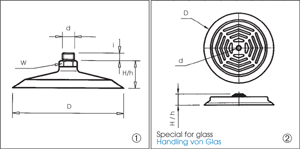 Flat Cups with stops and male conn 30